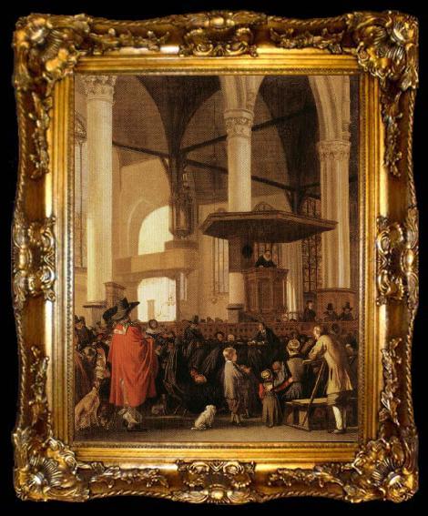 framed  WITTE, Emanuel de Interior of the Oude Kerk in Amsterdam, ta009-2